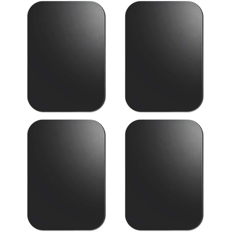 Générique Lot de 4 Plaques Métalliques Autocollantes pour Support Téléphone Voiture Magnétique, Ultra Fines 0,3 mm, Compatibles 