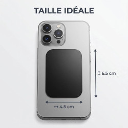 Générique Lot de 4 Plaques Métalliques Autocollantes pour Support Téléphone Voiture Magnétique, Ultra Fines 0,3 mm, Compatibles 