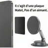 Générique Lot de 4 Plaques Métalliques Autocollantes pour Support Téléphone Voiture Magnétique, Ultra Fines 0,3 mm, Compatibles 