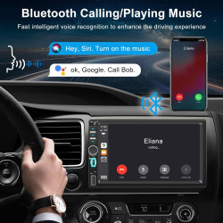 Autoradio 1 din avec écran tactile hd 7 pouces, carplay sans fil et android auto, radio voiture bleutooth mains libres, mirror l