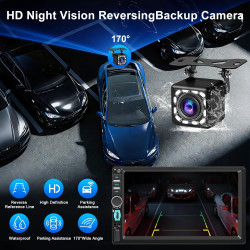 Autoradio 1 din avec écran tactile hd 7 pouces, carplay sans fil et android auto, radio voiture bleutooth mains libres, mirror l
