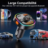 Gizmovine emetteur bleutooth voiture,fm transmetteur bleutooth voiture pour la musique,téléphone kit main libre,allume cigare av