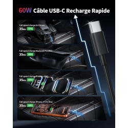 130W Chargeur Allume Cigare USB C avec LED Voltmètre, 3Ports Adaptateur 12V | Prise USB Voiture Chargeur Rapide Voiture Car Acce