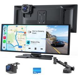 Avylet écran 10,25" carplay & android auto, détection ai bsd arrière | | dashcam 4k avant & hd 64go, 1920x720p, 60fps, mirror li