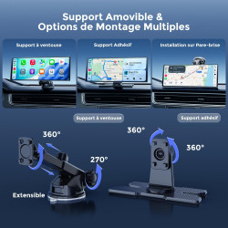 Avylet écran 10,25" carplay & android auto, détection ai bsd arrière | | dashcam 4k avant & hd 64go, 1920x720p, 60fps, mirror li