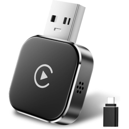 2026 adaptateur sans fil carplay & android auto 2-en-1, adaptateur android auto wifi 2,4+5,0 ghz, connexion bleutooth 5.0 stable