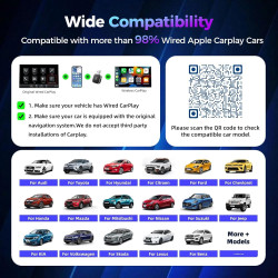 2026 adaptateur sans fil carplay & android auto 2-en-1, adaptateur android auto wifi 2,4+5,0 ghz, connexion bleutooth 5.0 stable