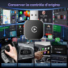 2026 adaptateur sans fil carplay & android auto 2-en-1, adaptateur android auto wifi 2,4+5,0 ghz, connexion bleutooth 5.0 stable