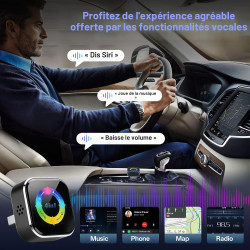 Adaptateur sans Fil CarPlay 4 en 1 - Filaire vers sans Fil pour Car-Play & Android Auto avec Mirror Link & AirPlay, Module CarPl