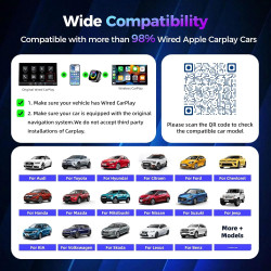 Adaptateur sans Fil CarPlay 4 en 1 - Filaire vers sans Fil pour Car-Play & Android Auto avec Mirror Link & AirPlay, Module CarPl