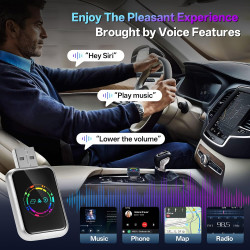 Adaptateur sans fil CarPlay 4 en 1, de filaire à sans fil pour CarPlay et Android Auto, avec MirrorLink et Airplay, WiFi double 