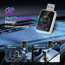Adaptateur sans fil CarPlay 4 en 1, de filaire à sans fil pour CarPlay et Android Auto, avec MirrorLink et Airplay, WiFi double 