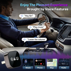 Adaptateur sans Fil CarPlay 4 en 1 Filaire vers sans Fil pour CarPlay & Android Auto avec Mirror Link & AirPlay, Module Car-Play