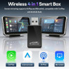 Adaptateur CarPlay sans fil 4en1 – De filaire à sans fil pour CarPlay et Android Auto avec Mirror Link et AirPlay, module CarPla