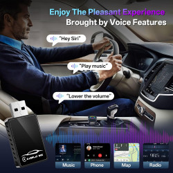 Adaptateur CarPlay sans fil 4en1 – De filaire à sans fil pour CarPlay et Android Auto avec Mirror Link et AirPlay, module CarPla