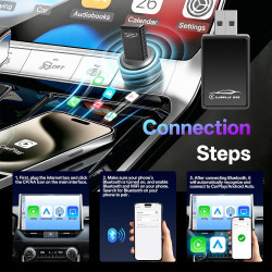 Adaptateur CarPlay sans fil 4en1 – De filaire à sans fil pour CarPlay et Android Auto avec Mirror Link et AirPlay, module CarPla