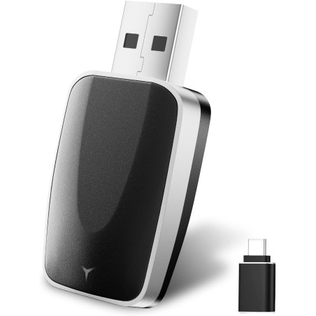 2026 adaptateur sans fil carplay & android auto 2-en-1, adaptateur android auto wifi 2,4+5,0 ghz, connexion bleutooth 5.2 stable