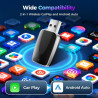 2026 adaptateur sans fil carplay & android auto 2-en-1, adaptateur android auto wifi 2,4+5,0 ghz, connexion bleutooth 5.2 stable