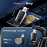 2026 adaptateur sans fil carplay & android auto 2-en-1, adaptateur android auto wifi 2,4+5,0 ghz, connexion bleutooth 5.2 stable