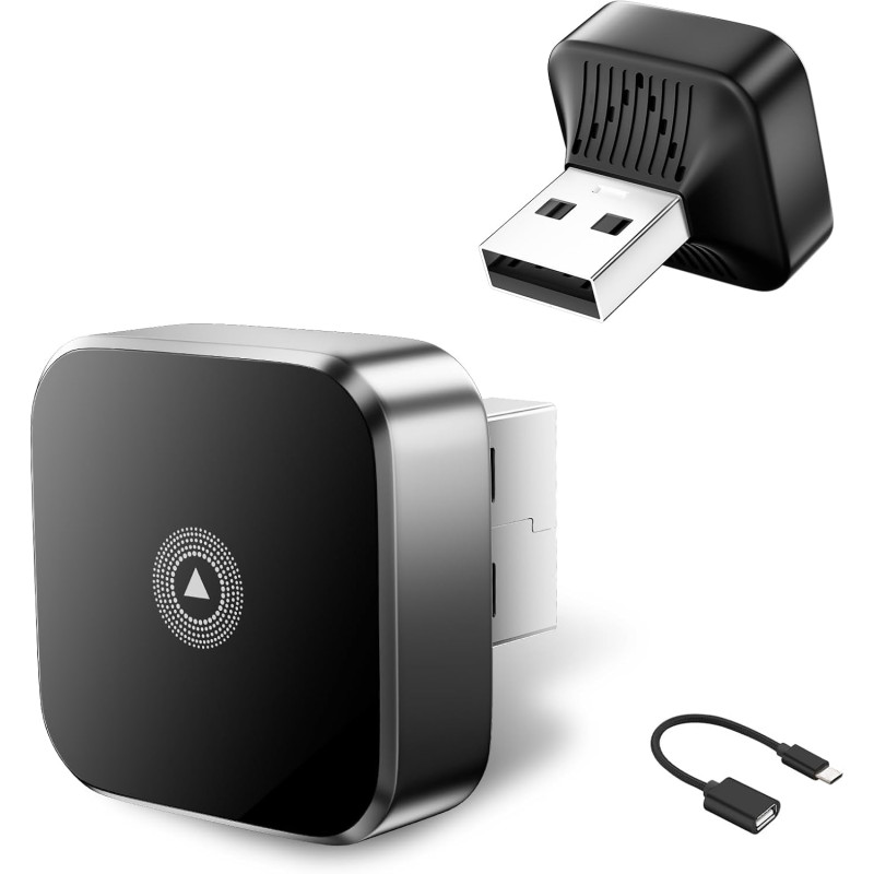 2026 adaptateur sans fil carplay & android auto 2-en-1, adaptateur android auto wifi 2,4+5,0 ghz, connexion bleutooth 5.0 stable
