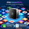 2026 adaptateur sans fil carplay & android auto 2-en-1, adaptateur android auto wifi 2,4+5,0 ghz, connexion bleutooth 5.0 stable