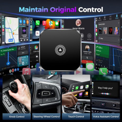2026 adaptateur sans fil carplay & android auto 2-en-1, adaptateur android auto wifi 2,4+5,0 ghz, connexion bleutooth 5.0 stable