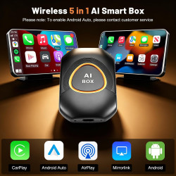 Adaptateur sans fil 5 en 1 pour C-arPlay et Android Auto, adaptateur CarPlay sans fil avec Net-Flix, You-Tube, carte TF, Plug & 