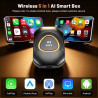 Adaptateur sans fil 5 en 1 pour C-arPlay et Android Auto, adaptateur CarPlay sans fil avec Net-Flix, You-Tube, carte TF, Plug & 