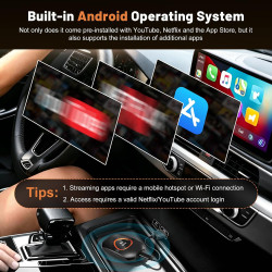 Adaptateur sans fil 5 en 1 pour C-arPlay et Android Auto, adaptateur CarPlay sans fil avec Net-Flix, You-Tube, carte TF, Plug & 