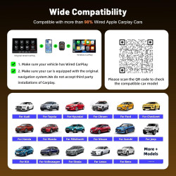 Adaptateur sans fil 5 en 1 pour C-arPlay et Android Auto, adaptateur CarPlay sans fil avec Net-Flix, You-Tube, carte TF, Plug & 