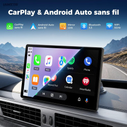 Lamtto écran portable sans fil 11 pouces 2026 upgrade carplay voiture pour apple car play & android auto car play voiture avec n