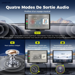 Lamtto écran portable sans fil 11 pouces 2026 upgrade carplay voiture pour apple car play & android auto car play voiture avec n