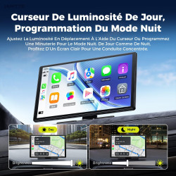 Lamtto écran portable sans fil 11 pouces 2026 upgrade carplay voiture pour apple car play & android auto car play voiture avec n