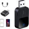 2 en 1 Adaptateur CarPlay sans Fil -Compatible avec IPhone et Android Auto sans Fil, USB/Type-C, Mini-Stable sans Délai, Plug an
