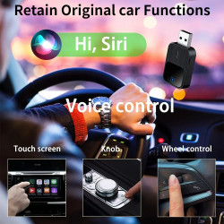 2 en 1 Adaptateur CarPlay sans Fil -Compatible avec IPhone et Android Auto sans Fil, USB/Type-C, Mini-Stable sans Délai, Plug an