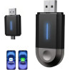 Carplay Adaptateur sans Fil, CarPlay sans Fil 2 en 1 pour CarPlay/Android Auto, Cle Car Play Connectivité Rapide et Stable, Plug