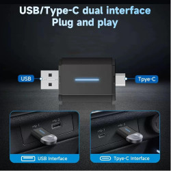 Carplay Adaptateur sans Fil, CarPlay sans Fil 2 en 1 pour CarPlay/Android Auto, Cle Car Play Connectivité Rapide et Stable, Plug