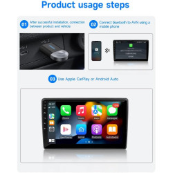 Carplay Adaptateur sans Fil, CarPlay sans Fil 2 en 1 pour CarPlay/Android Auto, Cle Car Play Connectivité Rapide et Stable, Plug