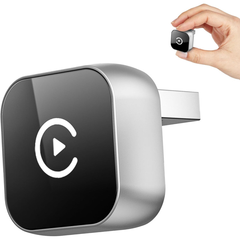 Adaptateur Audio sans Fil CarPlay & Android Auto 2-en-1, USB/Type-C,Plug-and-Play, Connexion Rapide et Stable, Adaptateur sans F