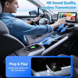 OVVOFPP 2026 Adaptateur CarPlay sans Fil Puce quadricœur 5G sans Latence Filaire-sans Fil prêt à l'emploi,Connexion Rapide et St