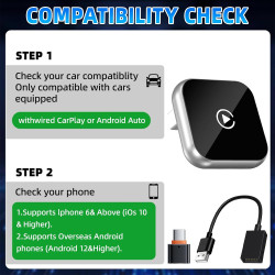 OVVOFPP 2026 Adaptateur CarPlay sans Fil Puce quadricœur 5G sans Latence Filaire-sans Fil prêt à l'emploi,Connexion Rapide et St