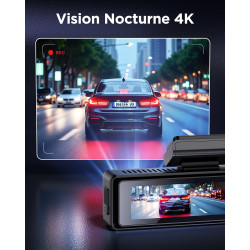 CHORTAU Dashcam Voiture Avant Arrière, 4K+1080P Camera Embarquée Voiture, WiFi Dashcam Carte 64Go Gratuite, IPS 2,99" Camera Voi