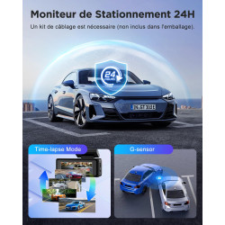CHORTAU Dashcam Voiture Avant Arrière, 4K+1080P Camera Embarquée Voiture, WiFi Dashcam Carte 64Go Gratuite, IPS 2,99" Camera Voi