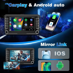 [3s démarrage] junsun autoradio 7" carplay pour vw golf 5 6 polo, carplay & android auto sans fil, bleutooth, fm radio, dsp, 4x4