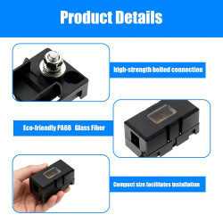 2 Pièces Porte Fusible Voiture ANS & 2 Midi 60 A, Fusibles Midi Boulonnés Haute Conductivité, Porte Fusible 12V-58V Etanche, Fus