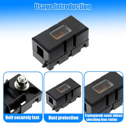 2 Pièces Porte Fusible Voiture ANS & 2 Midi 60 A, Fusibles Midi Boulonnés Haute Conductivité, Porte Fusible 12V-58V Etanche, Fus