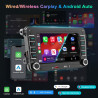 Autoradio pour vw passat golf polo caddy eos touran tiguan jetta seat skoda, radio vw avec carplay & android auto sans fil, écra