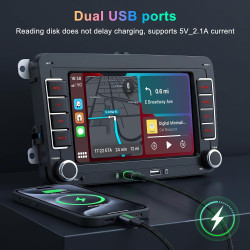 Autoradio pour vw passat golf polo caddy eos touran tiguan jetta seat skoda, radio vw avec carplay & android auto sans fil, écra