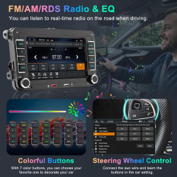 Autoradio pour vw passat golf polo caddy eos touran tiguan jetta seat skoda, radio vw avec carplay & android auto sans fil, écra