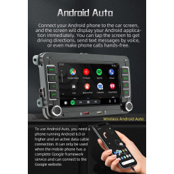 Radio vw avec carplay & android auto sans fil, écran 7 pouces, bleutooth, mirror link, eq, fm/am/rds radio, swc, autoradio pour 